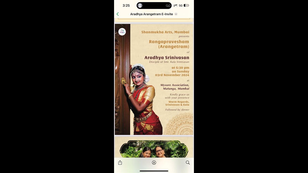 Shanmukha Arts,Mumbai presents Rangapravesham (Arangetram) of Aradhya Srinivasan