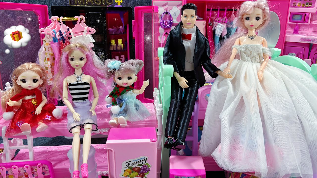 13 Minutes Satisfying with Unboxing Barbie Princess Bedroom & Wardrobe Playset ASMR |Review Toys