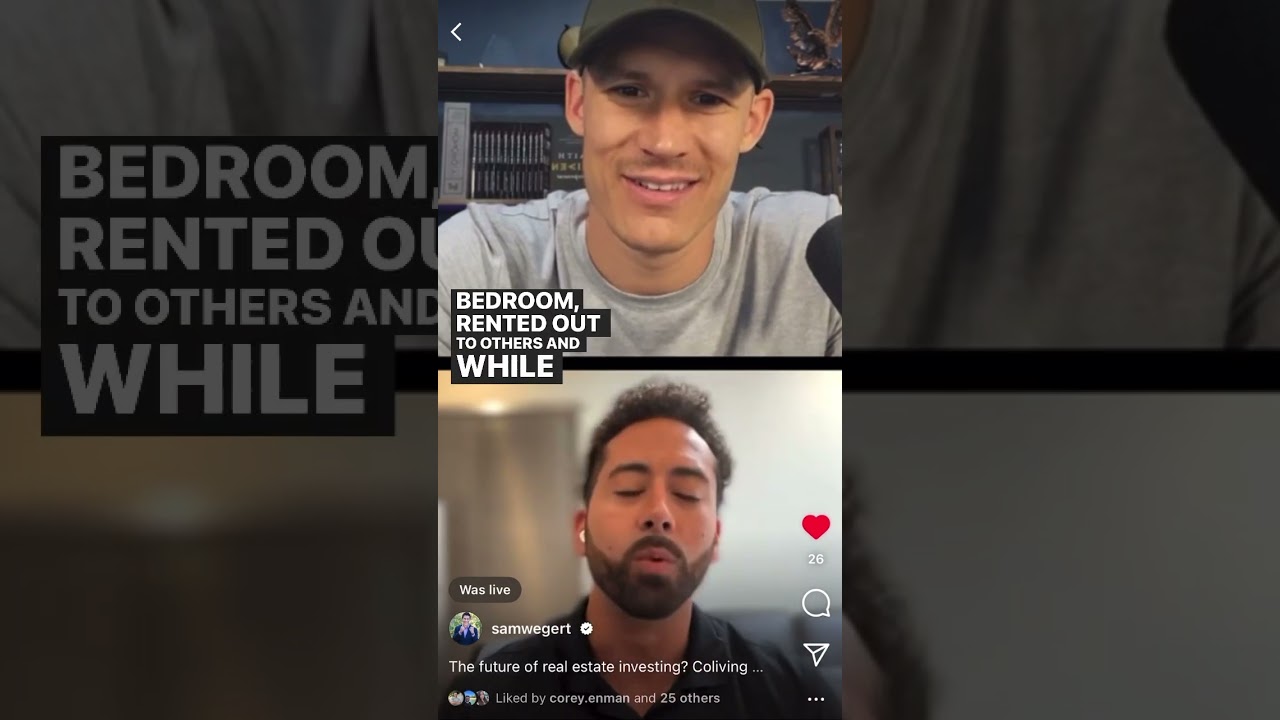 Sam Wegert and Jesse Ray discuss House Hacking and CoLiving on IG Live #househack #coliving