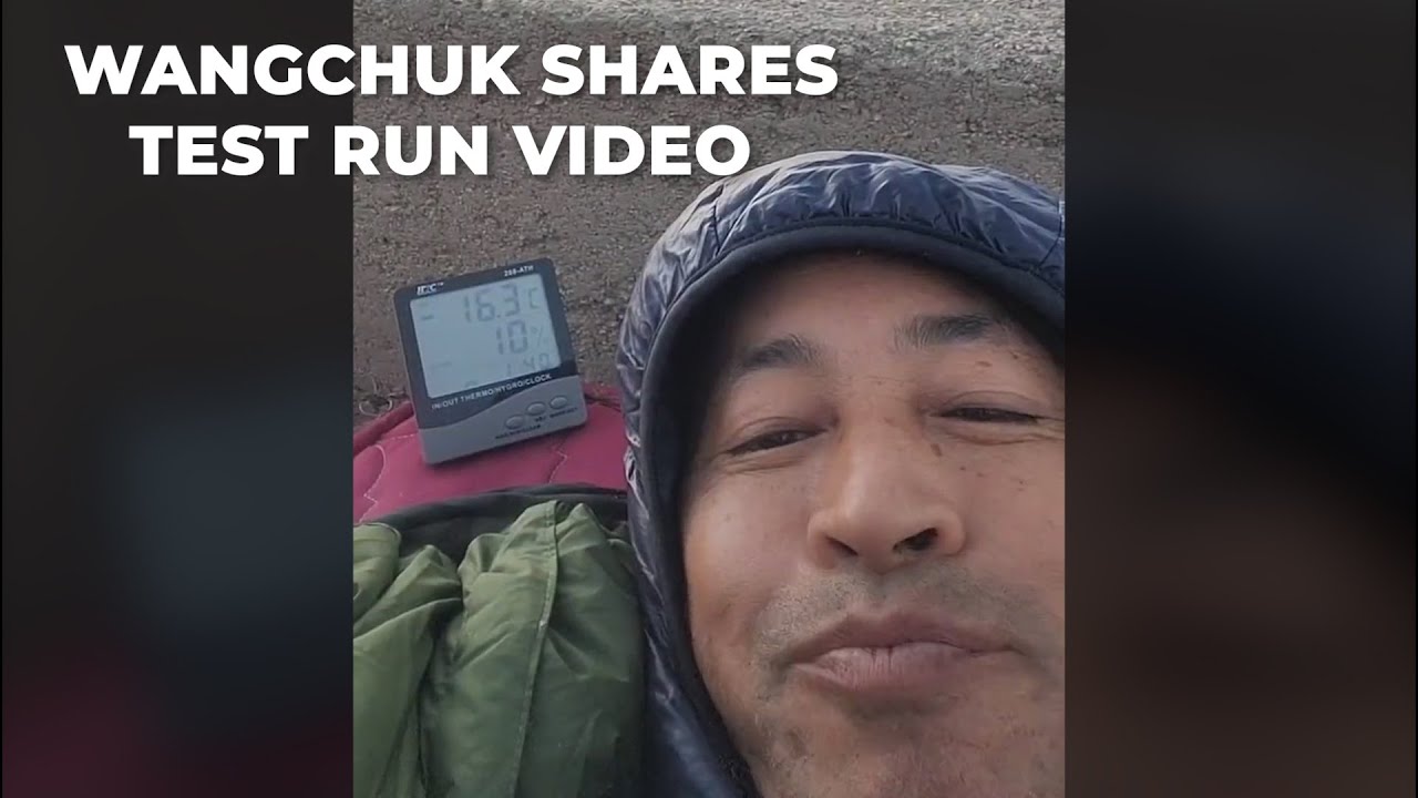 Ladakh activist Sonam Wangchuk shares a video from his rooftop in Phyang at 11,500 ft in -20&deg;C