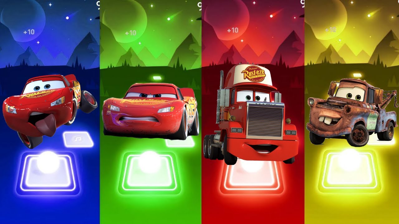 Pixar Cars 3 🆚 McQueen Helicopter 🆚 Cars Lightning Mcqueen 🆚 Cars - Astronomia 🎶 Tiles Hop EDM Rush