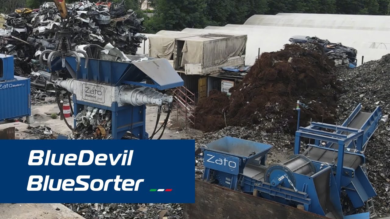Zato | Twin shaft shredder + separation lines: Blue Devil & Blue sorter, Synergy in scrap shredding