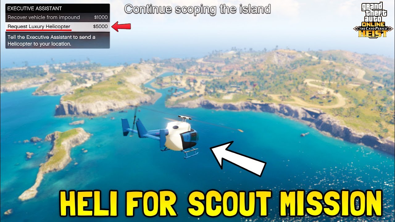 GTA Online - How to Use A HELICOPTER WHILE SCOPING OUT The Cayo Perico Heist