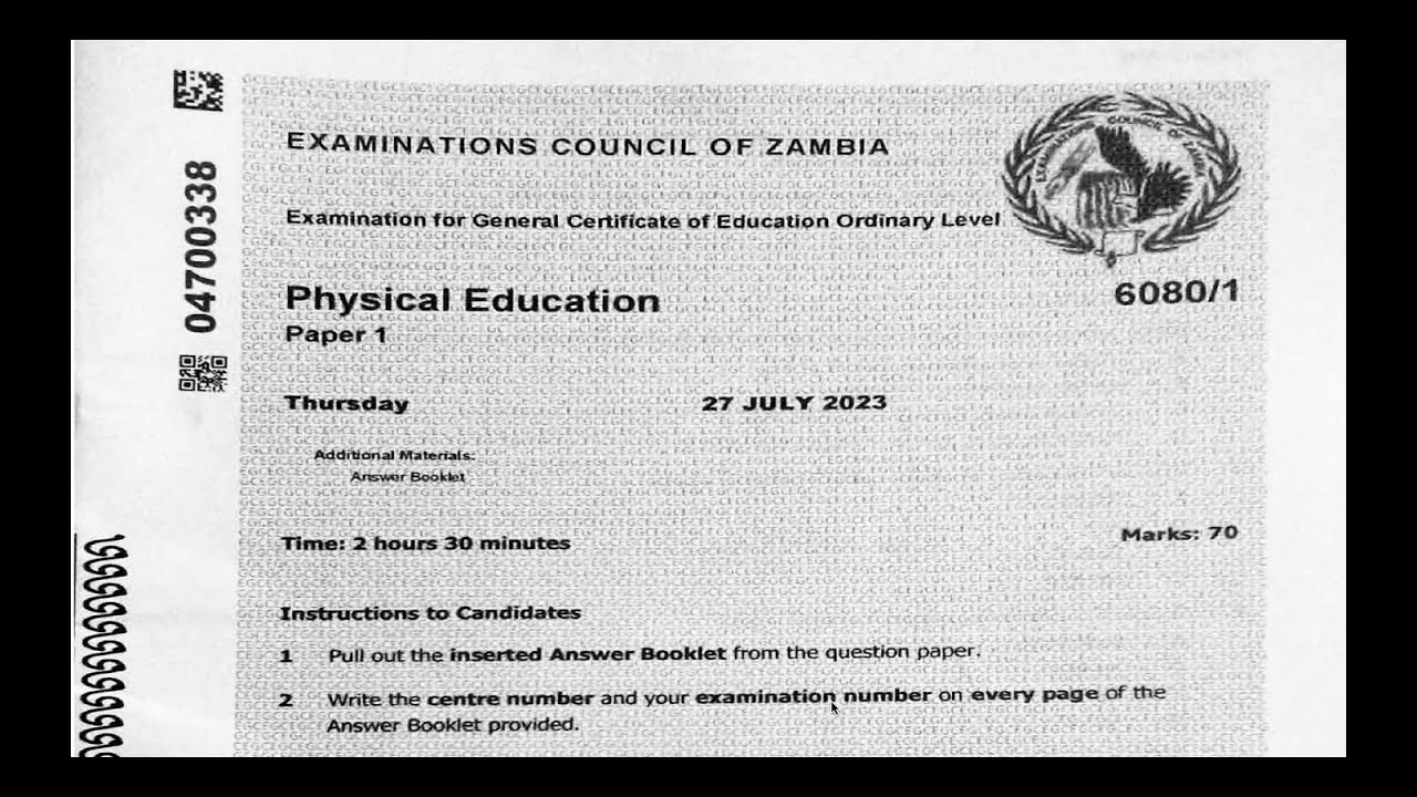 2023 JULY P1 PHYSICAL EDUCATION P E