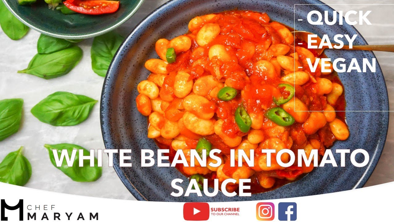 White beans in tomato sauce afghan style cooking