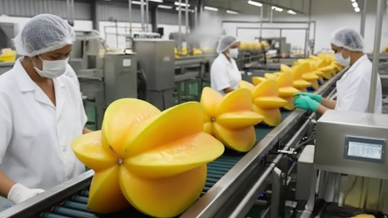 Inside a Modern Starfruit Factory: From Raw Starfruits to Clear Tropical Syrup (Full Process)