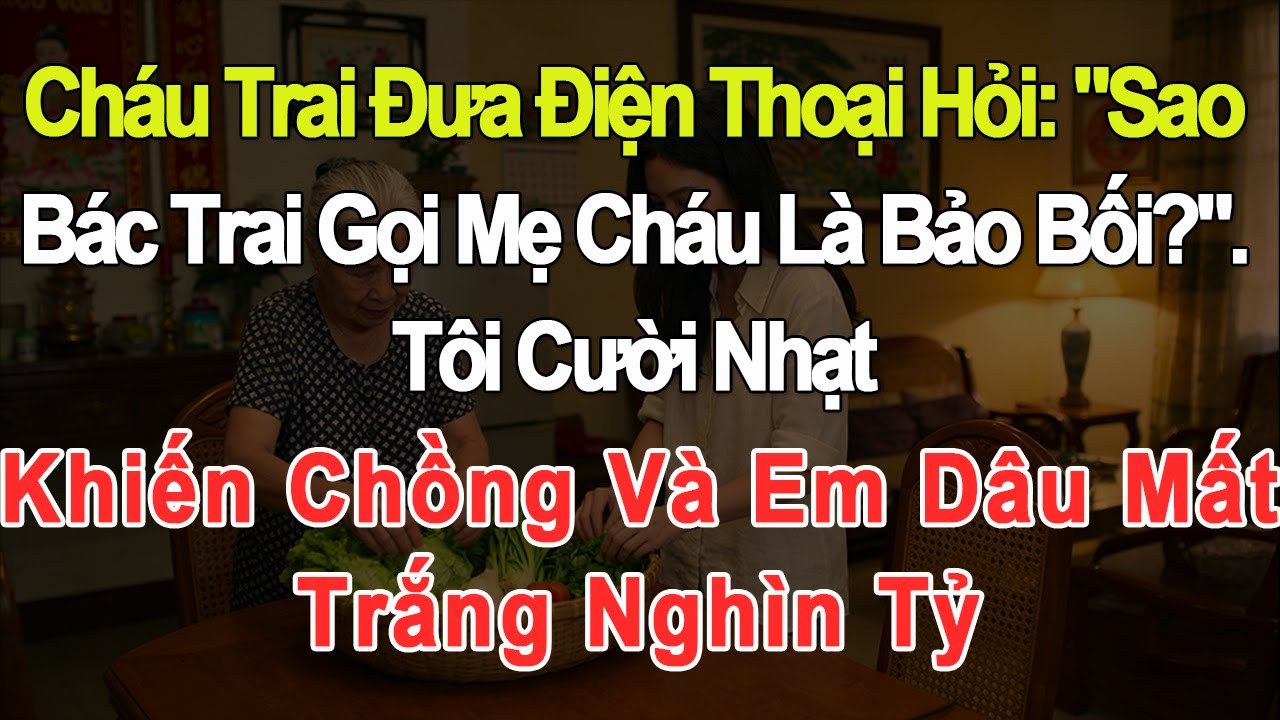 Cháu trai hỏi sao bác trai gọi mẹ cháu là bảo bối; tôi cười, khiến chồng và em dâu mất nghìn tỷ.