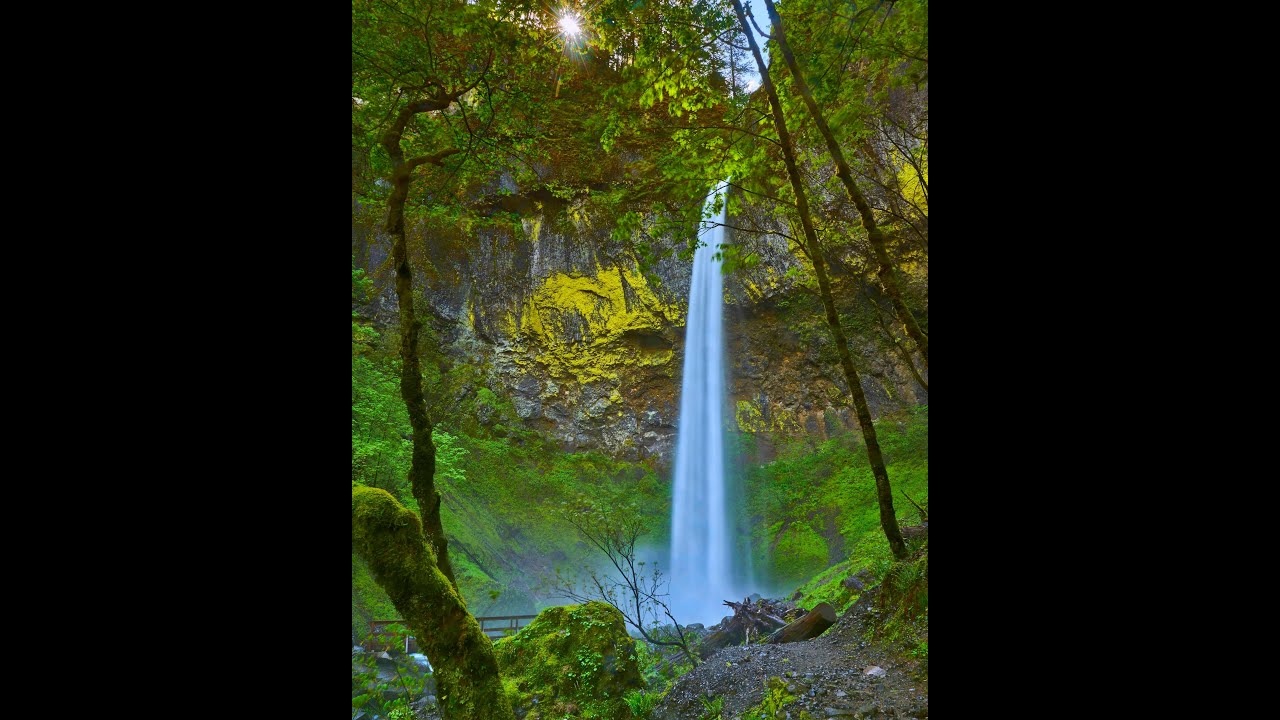 An artist's dream to paint picturesque alike Elowah Falls - Columbia River Gorge, OR.