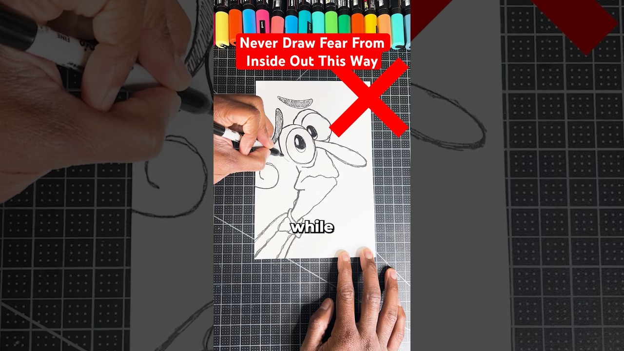 Never Draw Fear THIS Way! 😡 Inside Out #shorts #art #insideout2
