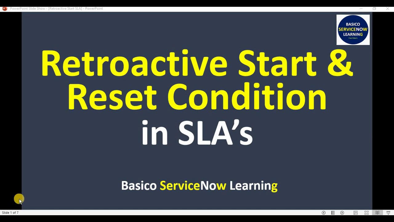 Retroactive Start SLA ServiceNow | Reset Condition in SLA in ServiceNow