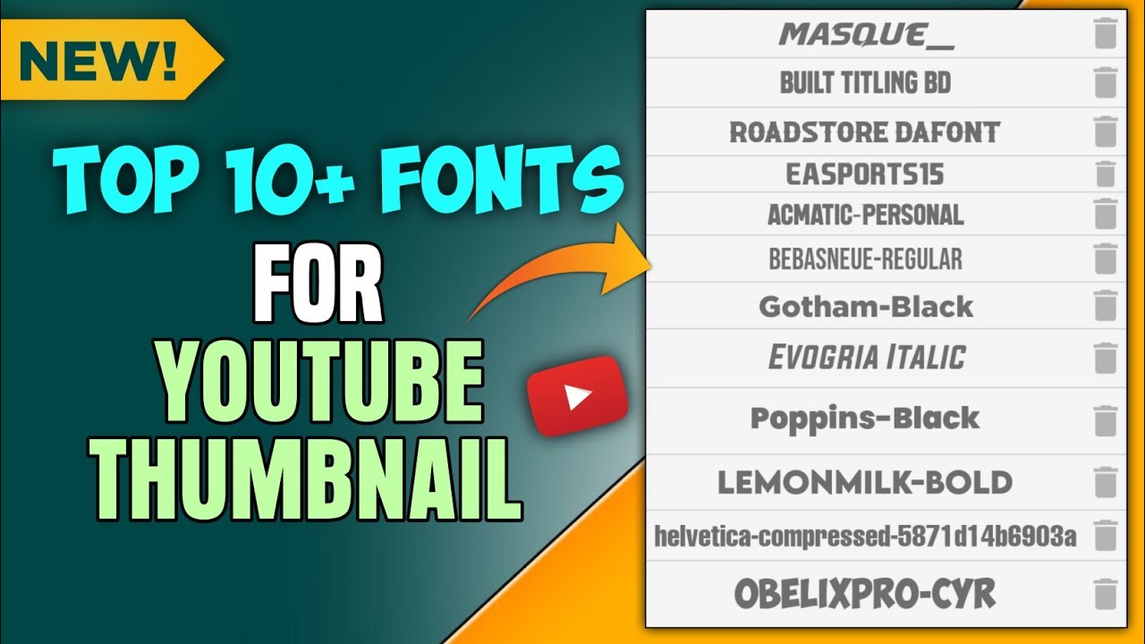 Top Best 10+ Free Font For YouTube Thumbnail | Best Font For Thumbnails || Best font