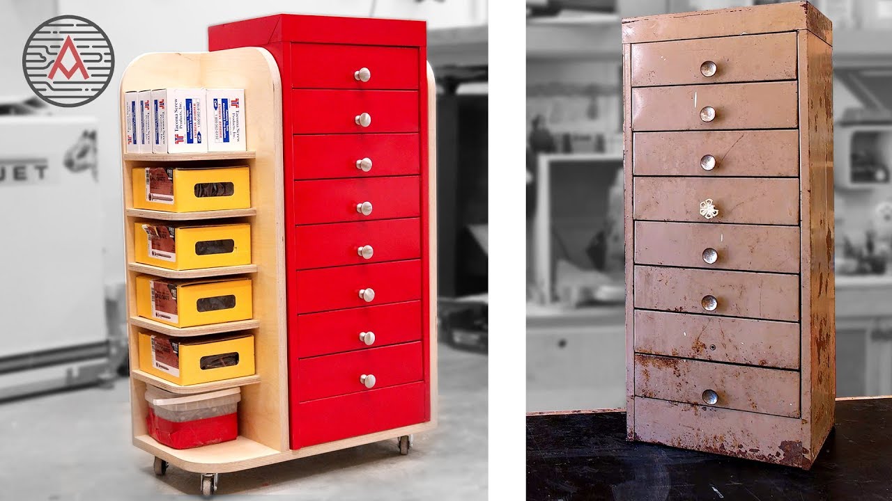 Easy Metal Cabinet Restoration and Work Shop Organization