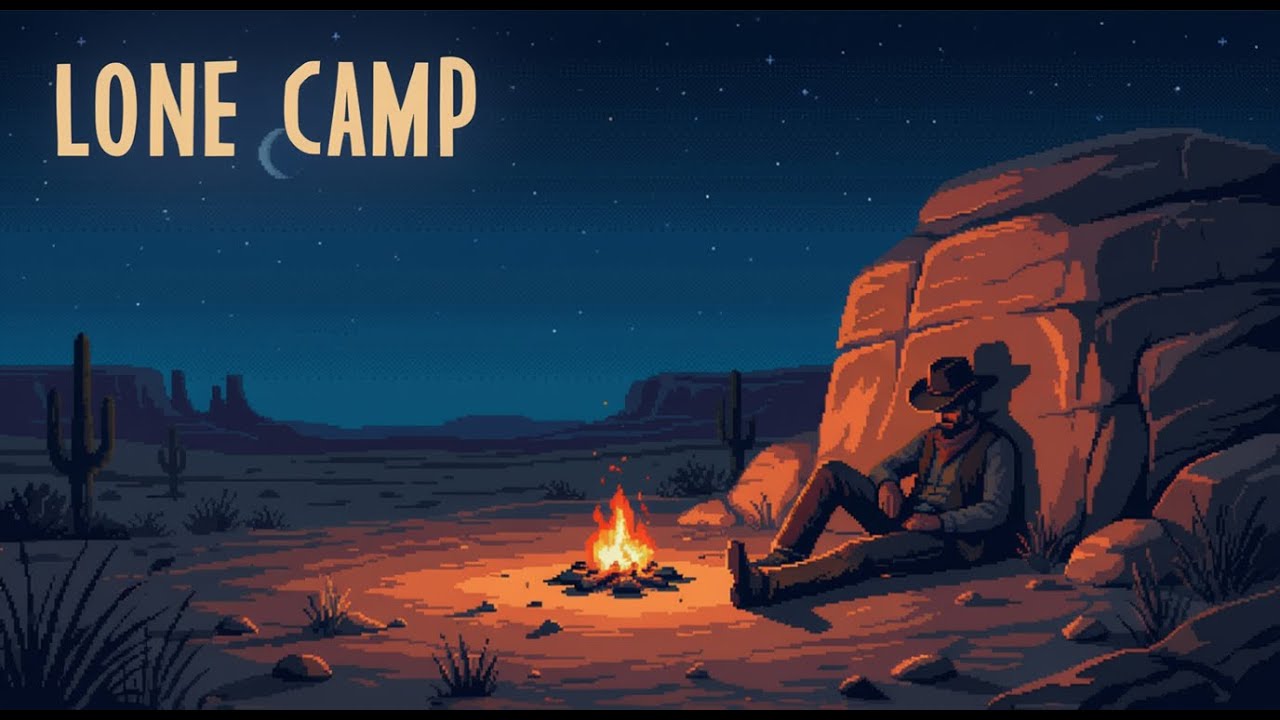 Deep Calm Cowboy Campfire Ambience for Sleep & Relaxation (3+ Hours) | Pixel Cowboy Nights