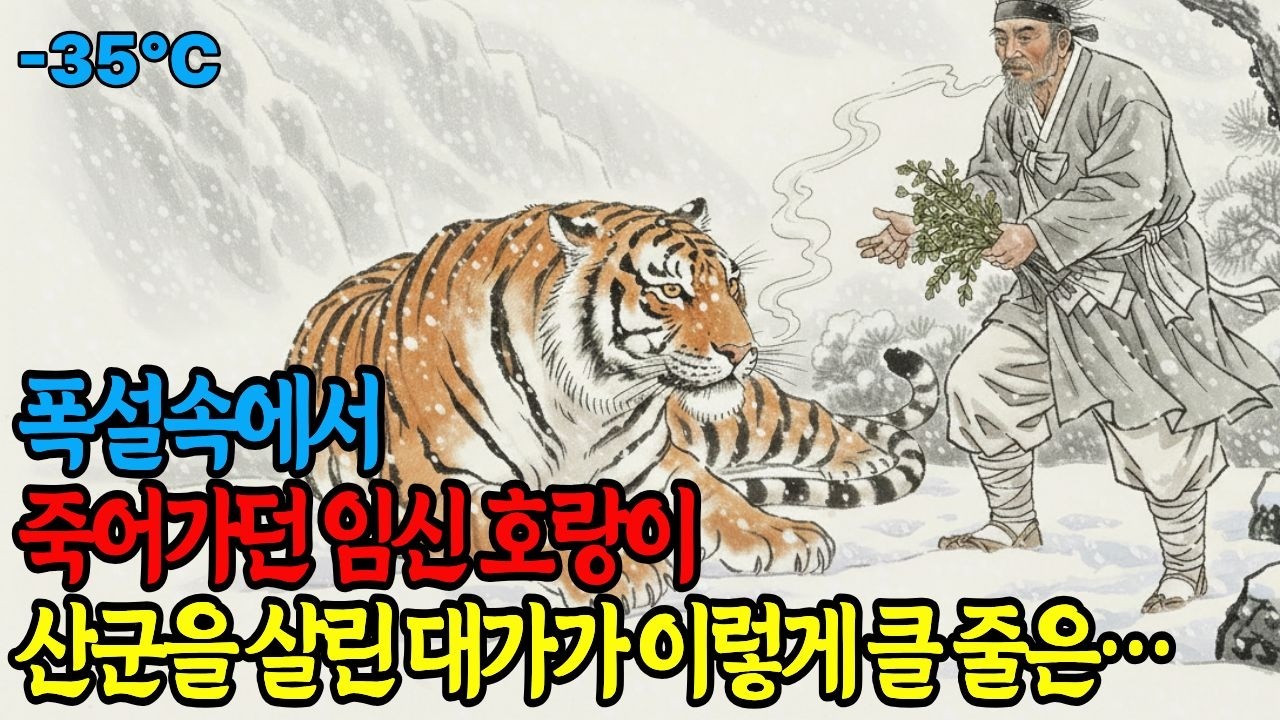 폭설 속 쓰러진 암호랑이…  아들을 잃은 절벽 아래 임신한 호랑이를 살린 약초꾼, 그리고 벌어진 일.  #조선야담 #산군전설 #약초꾼이야기 #전설같은이야기 #시니어사연
