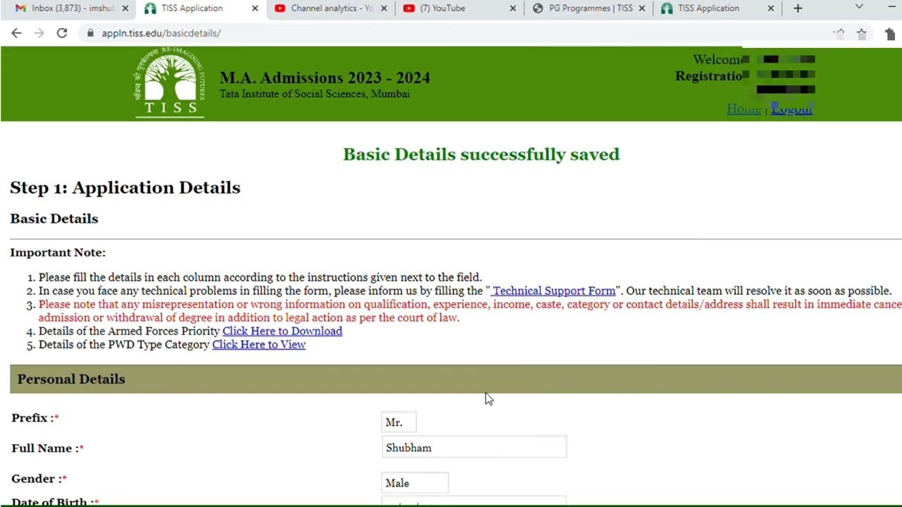 How to fill TISSNET form 2023 || tiss application form fill up || tissnet form last date | Shubham