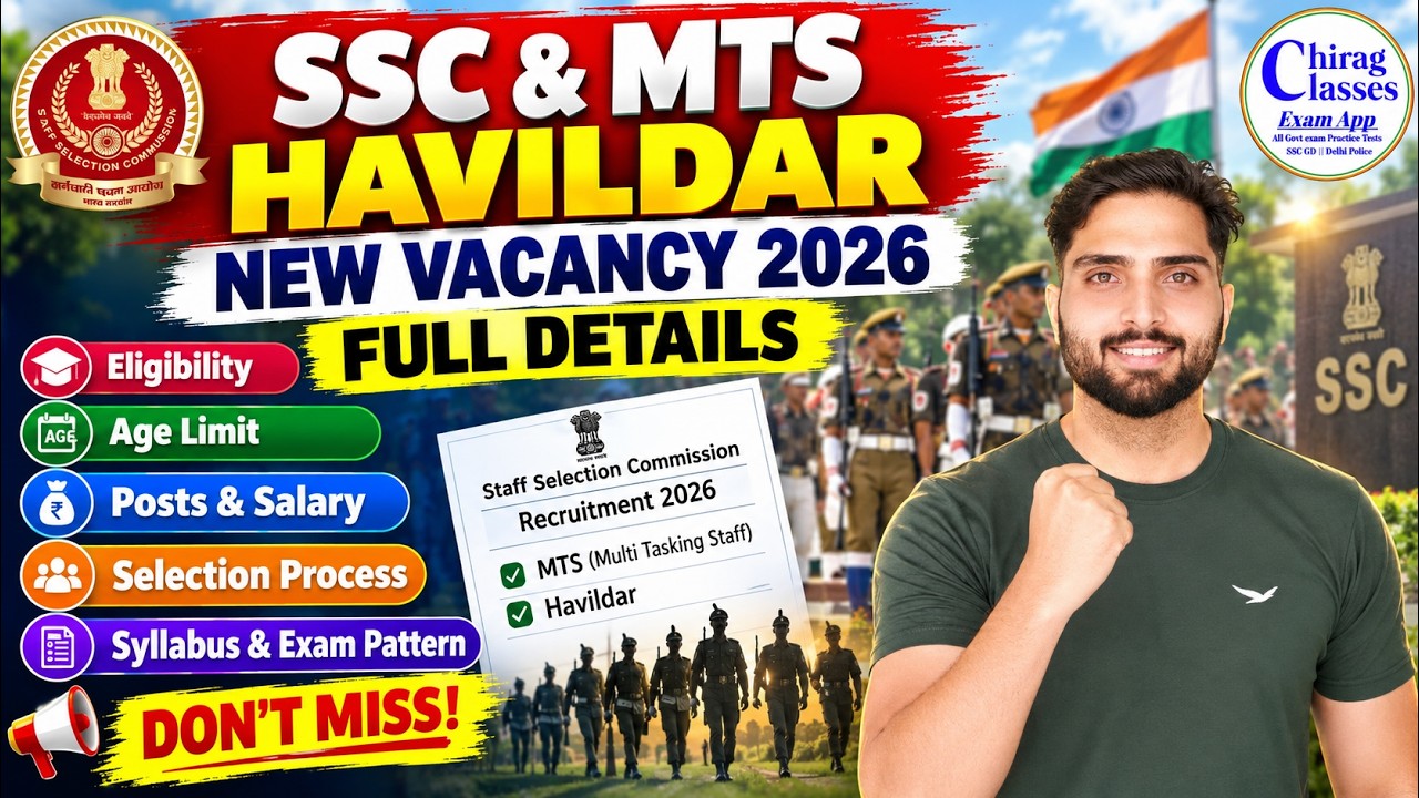 SSC MTS & Havildar New Vacancy 2026 Full Details | Age, Salary, Syllabus