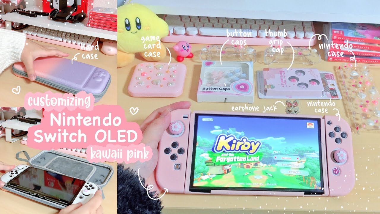unboxing nintendo switch OLED  kawaii accessories 🌷 | amazon finds 🌙 | kawaii mee