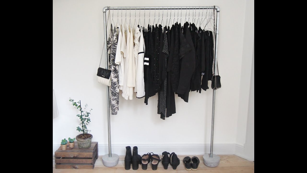 DIY - How to make a pipe clothing rack with concrete!