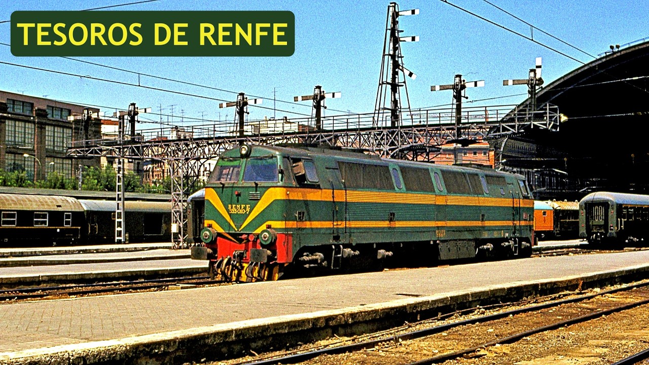 Reportaje de TRENES en Madrid Atocha FERROCARRIL ESPAÑOL LOCOMOTORAS Renfe
