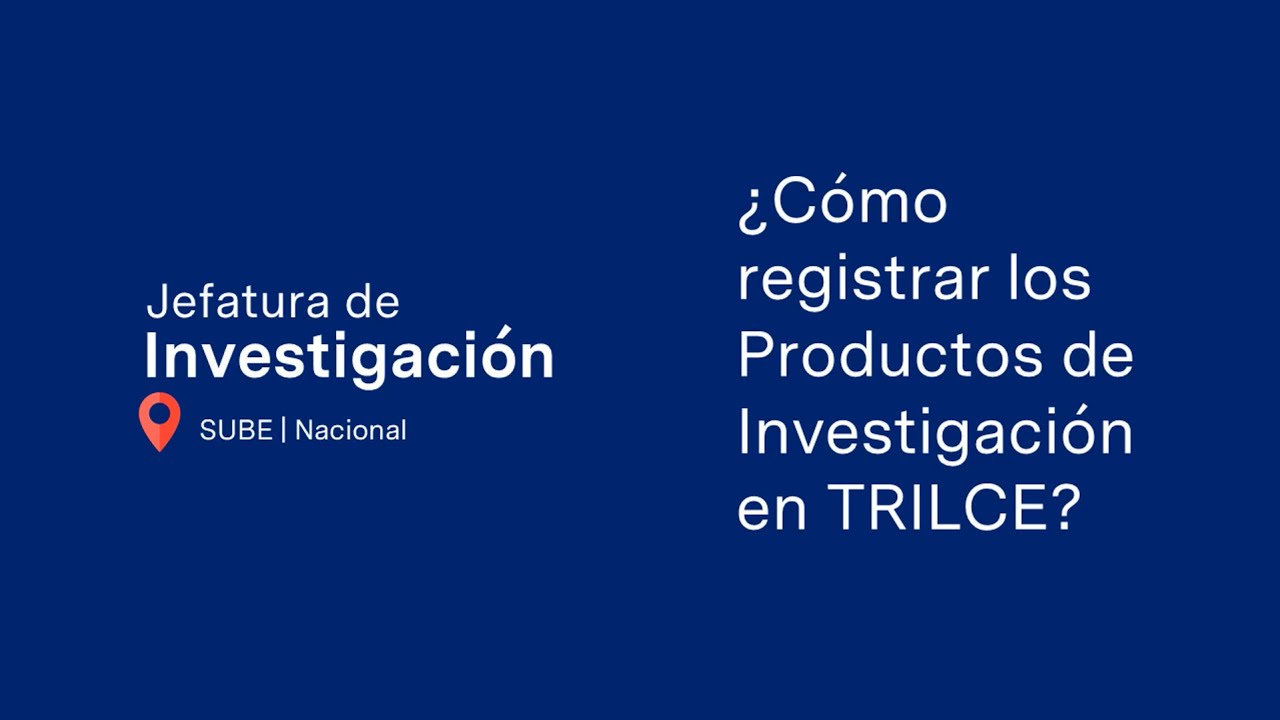 Registro de Producto de Investigación en TRILCE