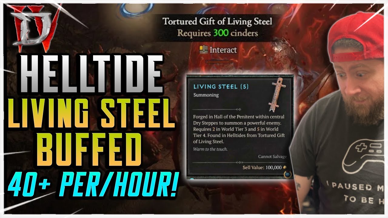 INSANE BUFF TO LIVING STEEL FARM IT NOW! Easy Helltide Farm! Diablo 4 Season 2!