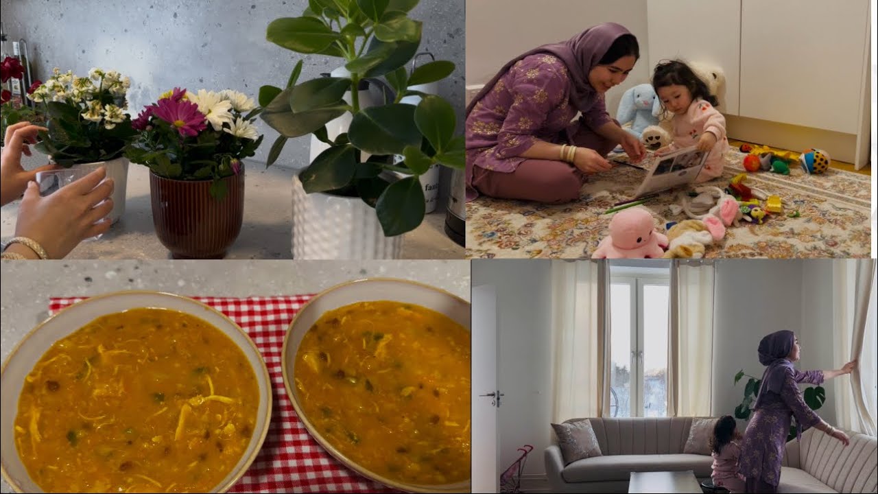 وقتی زندگی ترکیبی از زیبایی ‌ وزیبایی بخشیدن است🌸|پختن سوپ سبزیجات🥕🥔🫑#آشپزی #سوئد #مهاجرت 