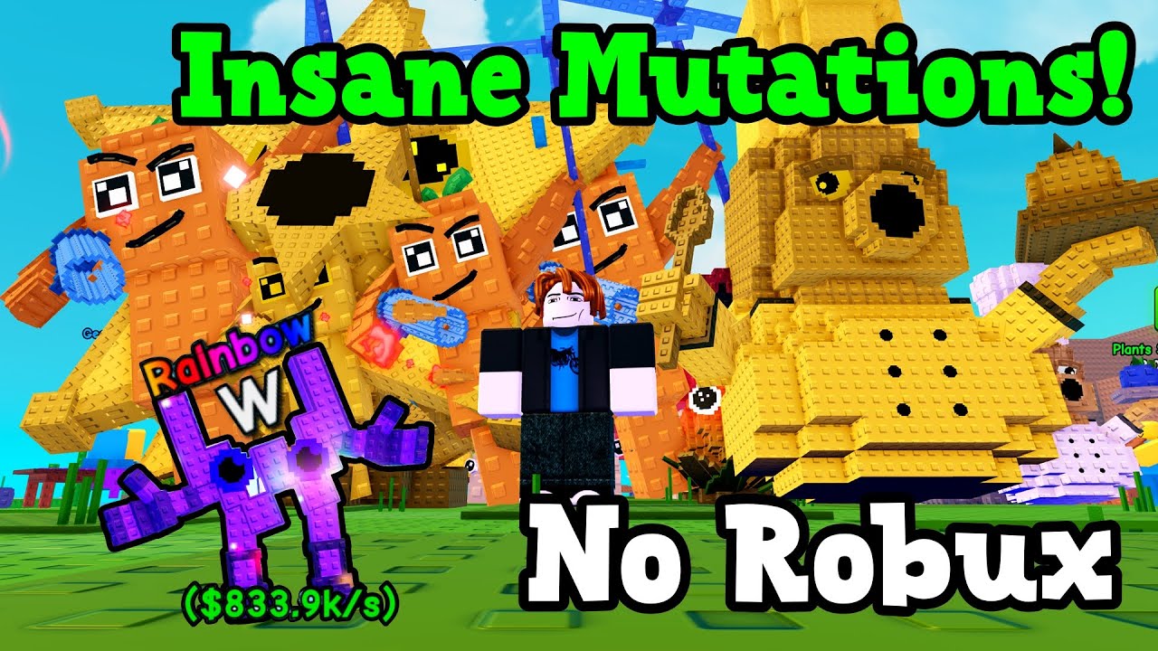 Нуб без робуксов получает безумные мутации растений! -Roblox Plants Vs Brainrots!