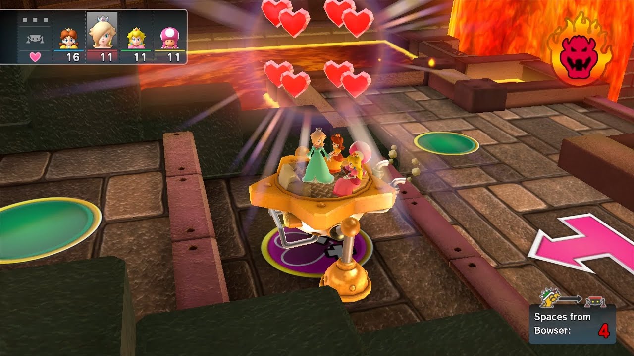 Mario Party 10 Bowser Party #629 Daisy, Rosalina, Peach, Toadette Chaos Castle Master Difficulty
