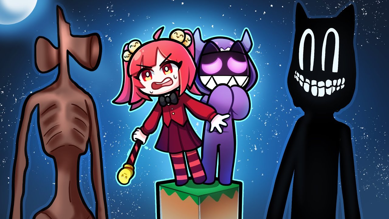 Batata e Yuyu no DESAFIO do UM BLOCO de TERROR no Minecraft