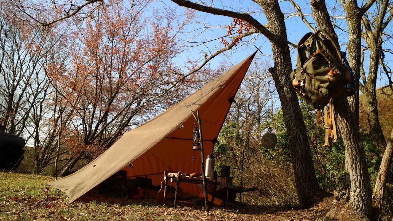 ワックス コットンタープを張って、テーブルを作って過ごすソロキャンプ