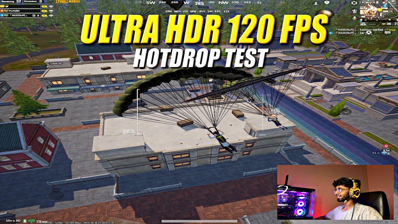 Only Hotdrop Test On ULTRA HDR + 120 FPS Gameloop Emulator (2026)