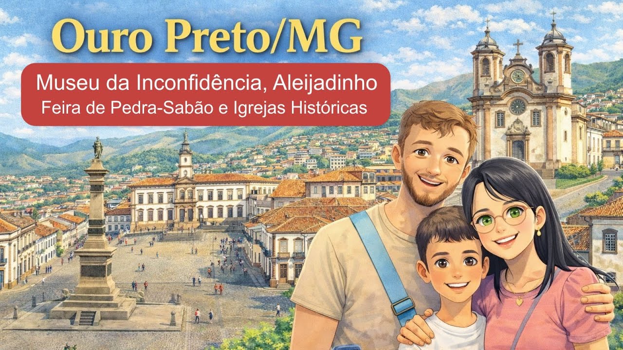 Ouro Preto/MG - Museu da Inconfidência, Aleijadinho, Feira de Pedra-Sabão e Igrejas Históricas
