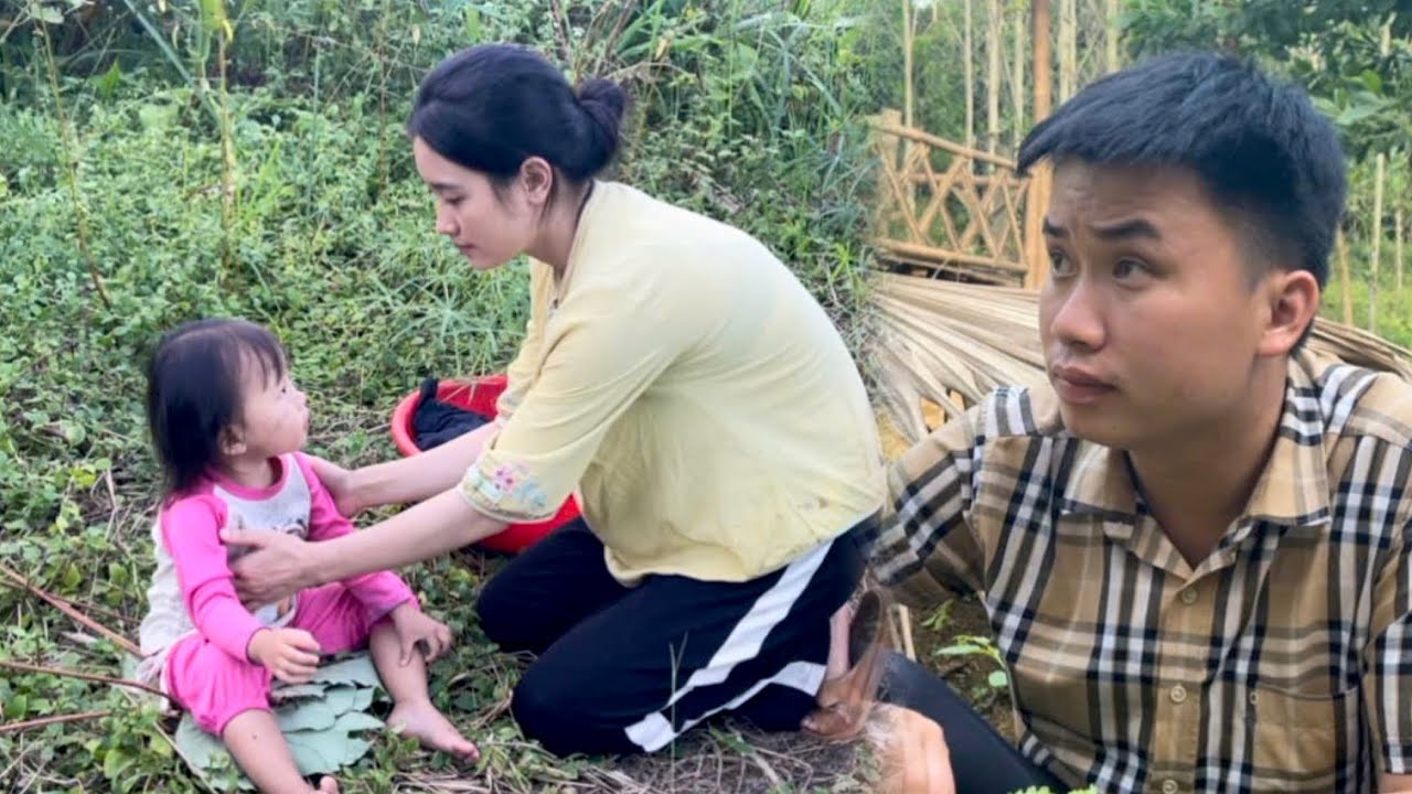 Single mother help lost baby find her mother, Duong help her cook and take care of chicken and duck