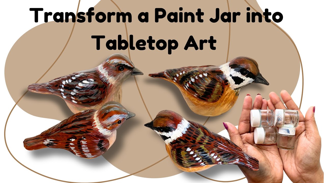 DIY Sparrow-Shaped Paperweight | Transform Paint Jar into Stunning Tabletop Decor
