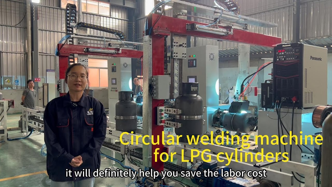 3-50kg LPG Cylinder Body Circular Welding Machine with auto loading and unloading #lpgcylinder
