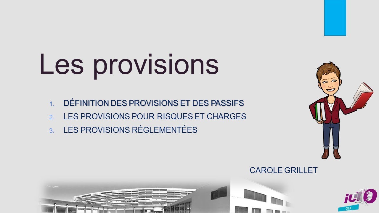 Cours de comptabilité financière : Les provisions