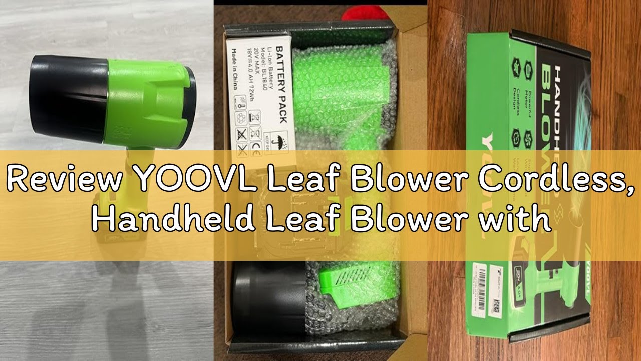 Review YOOVL Leaf Blower Cordless, Handheld Leaf Blower with 2 Battery and Charger, 6 Speed Modes, L