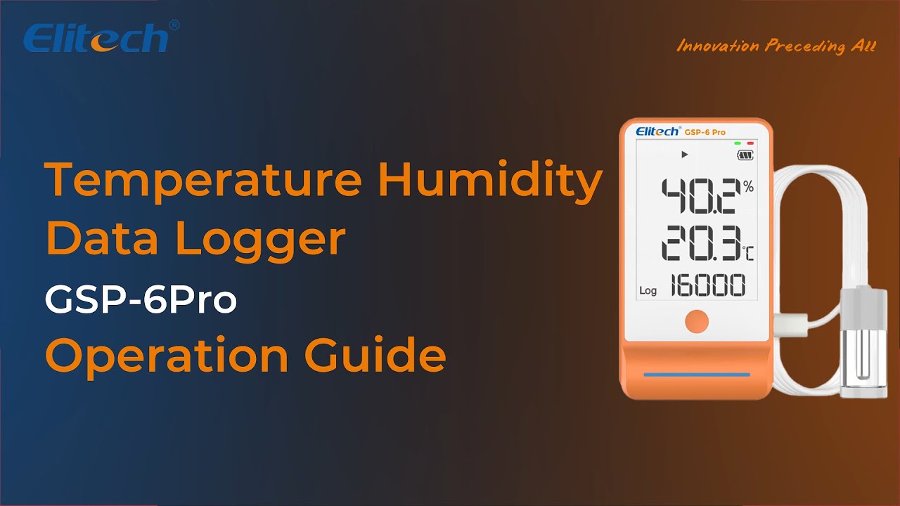 Elitech GSP-6Pro Full Upgrade📲Temperature & Humidity Data Logger, Bluetooth Real-time Monitoring