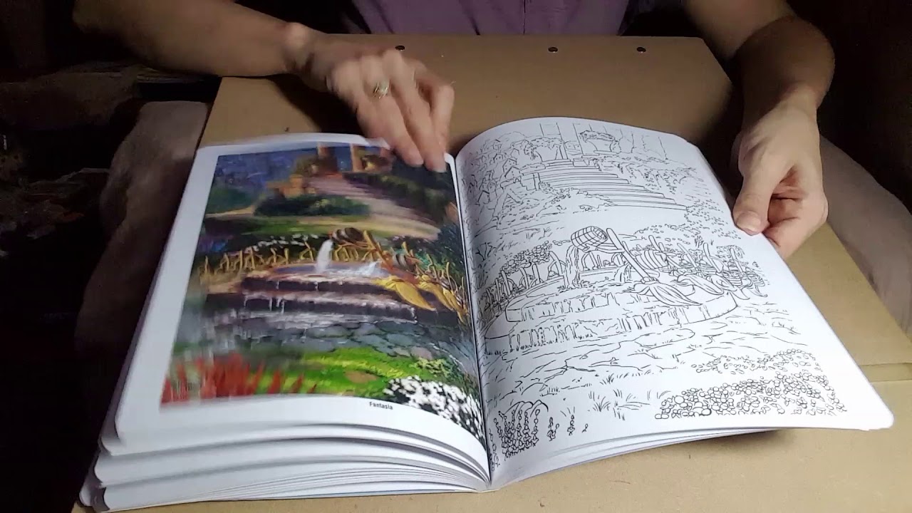 Silent flip through of Disney Dreams Collection Thomas Kincade Studios coloring book