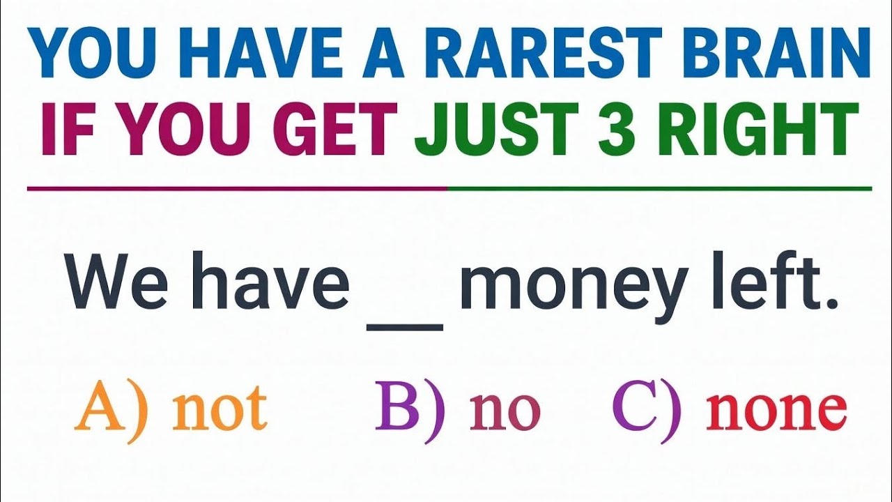 You Have a Rarest Brain If You Get Just 3 Right 🤯 | English Grammar Challenge