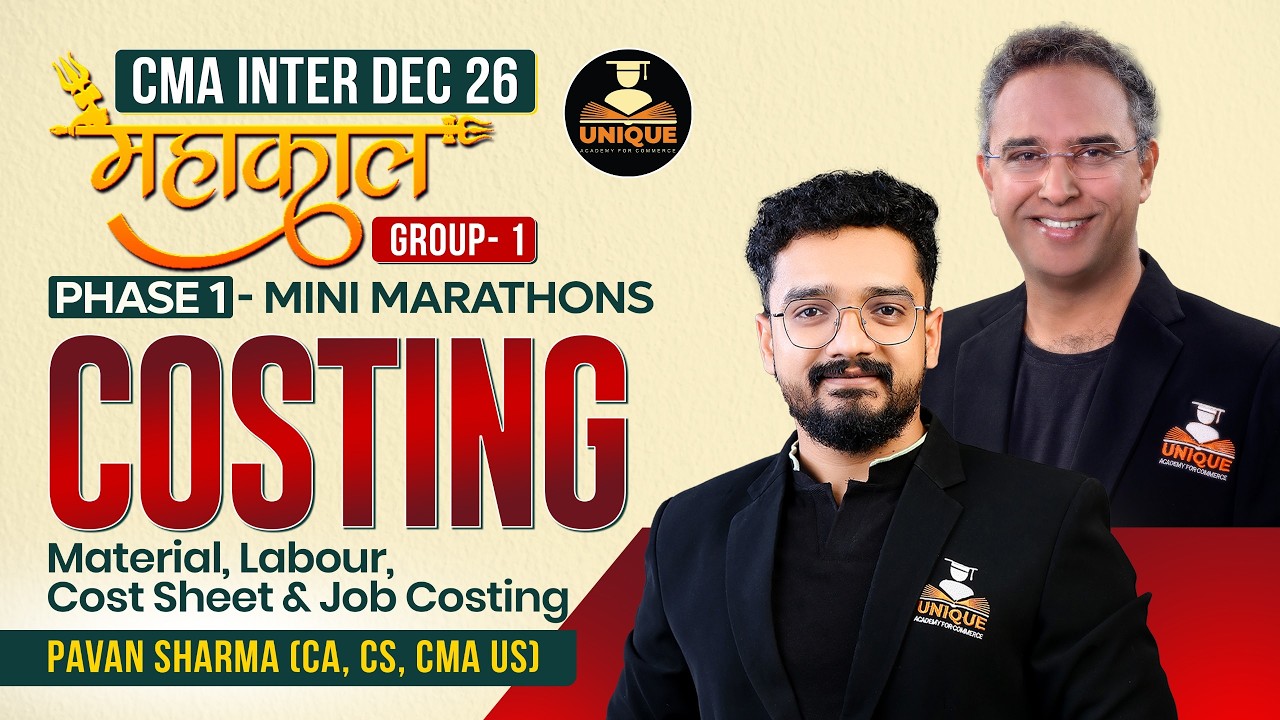 CMA Inter | Costing  | One Shot | Dec 2026 | Pavan Sharma ( CA, CS, CMA US )