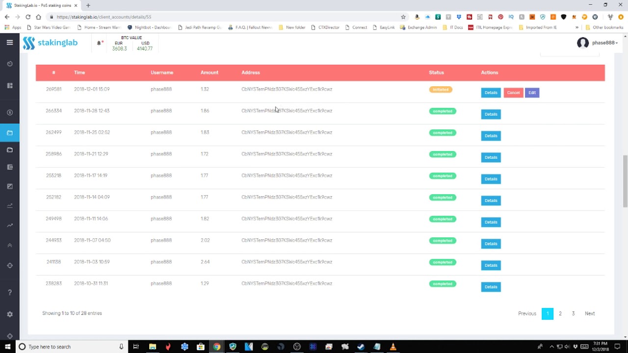 Proof of Stake Crypto Consolidated Update Dec 2 2018