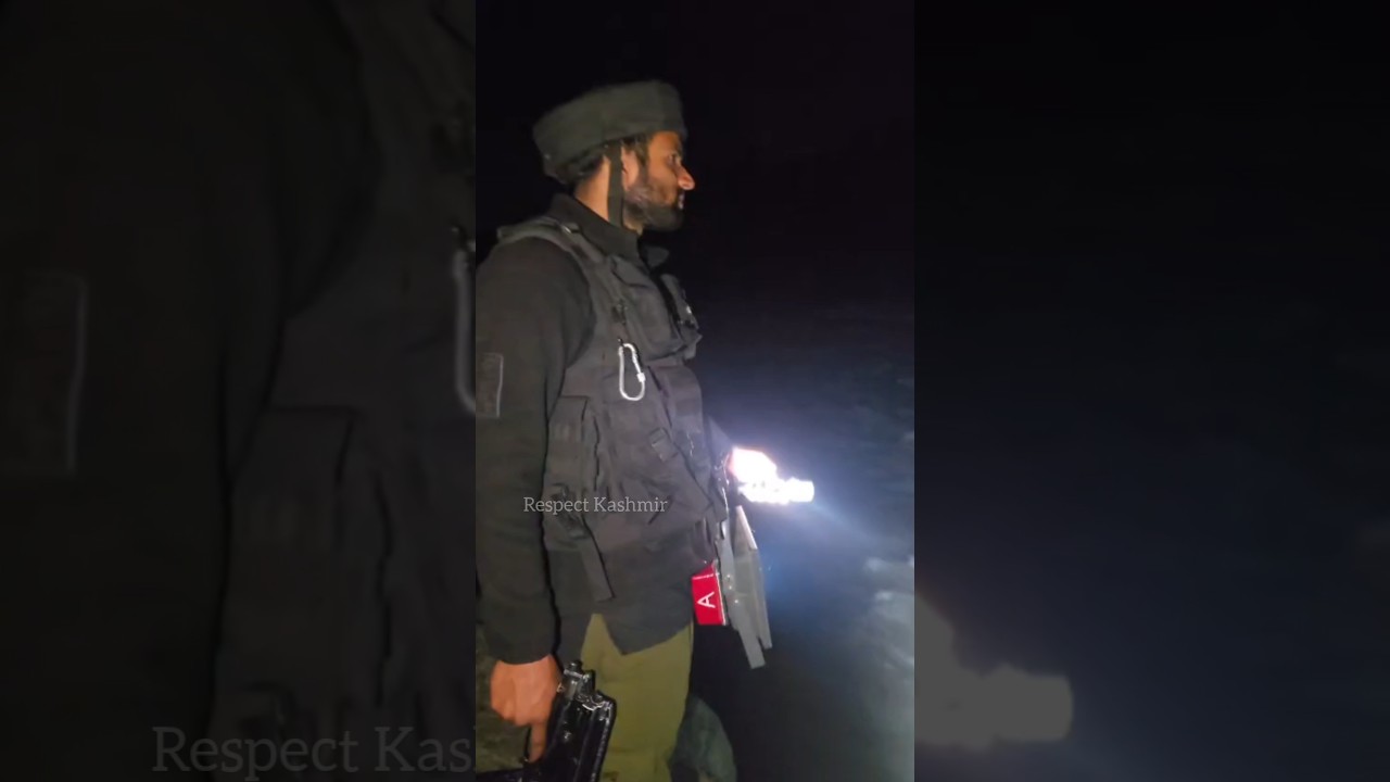 44 RR Searching During Night For 3-year-old Hanzala, Who Drown In Waterstream At Dubjan Shopian.