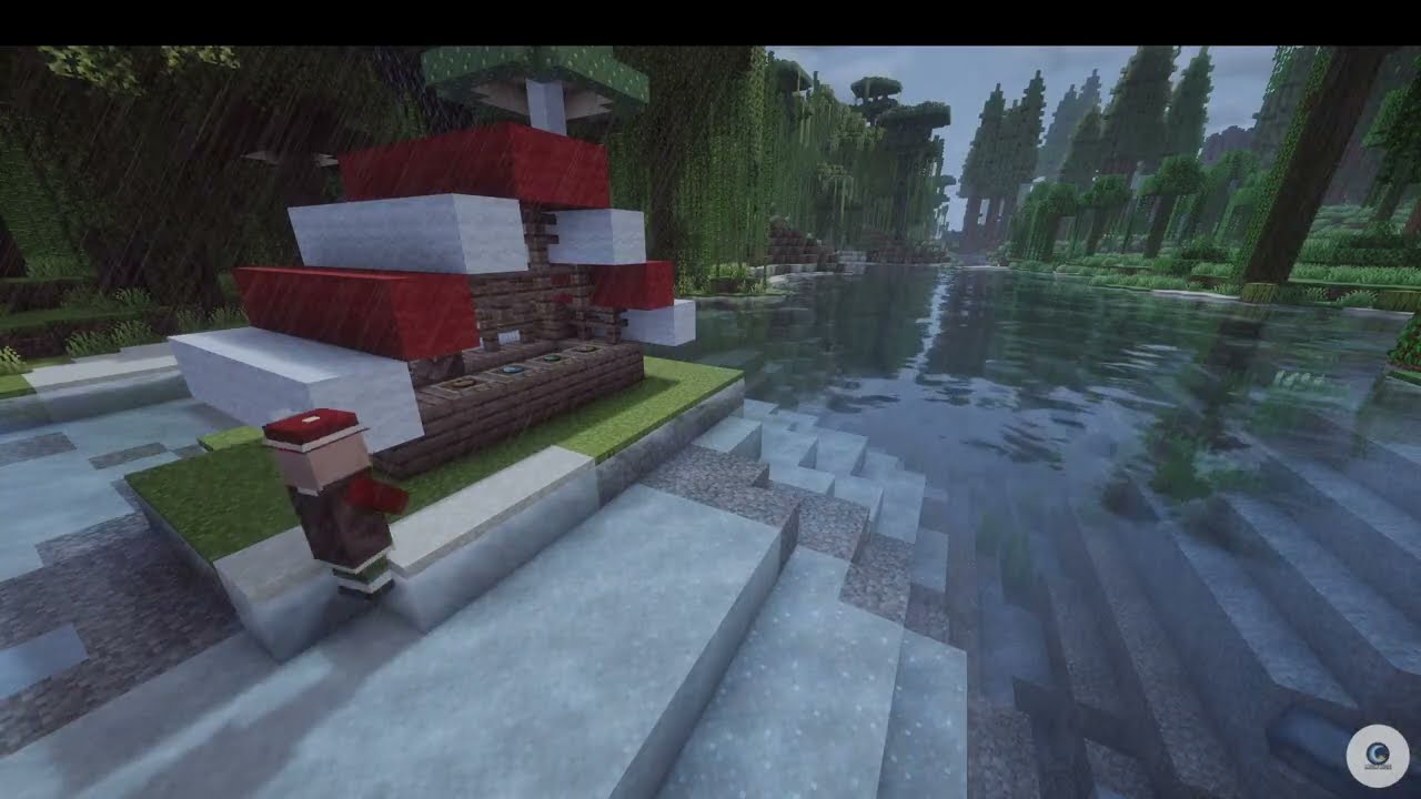 90 Mins Minecraft Ultra Shaders 🌙 Relaxing Rain for Deep Sleep