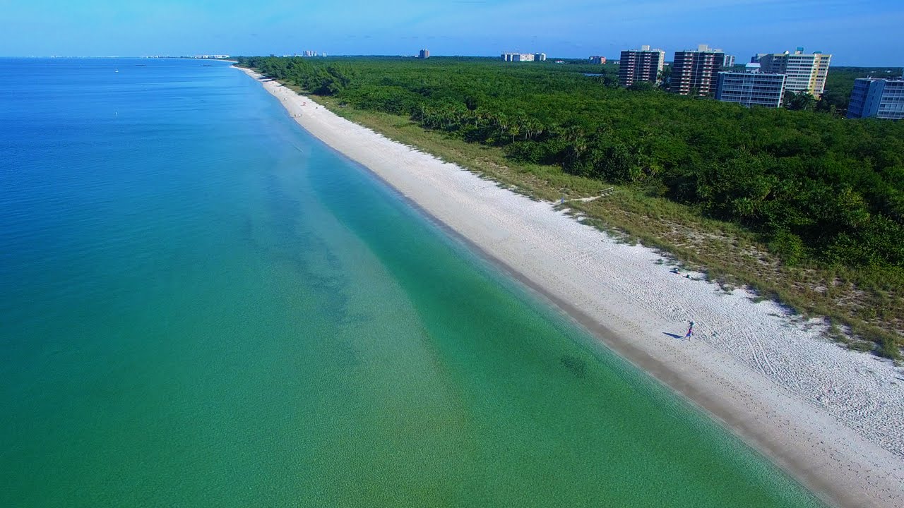 Aerial Video of the Mile-Long Beach at Delnor-Wiggins Pass State Park