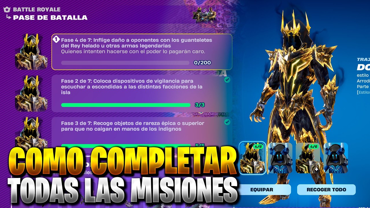 COMO COMPLETAR TODAS LAS MISIONES DEL REY HELADO EXALTADO EN FORTNITE TEMPORADA 2
