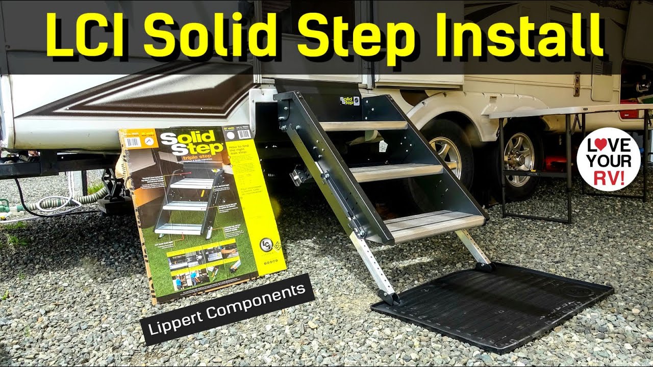 Установка входной лестницы Solid Step для автодома от Lippert Components
