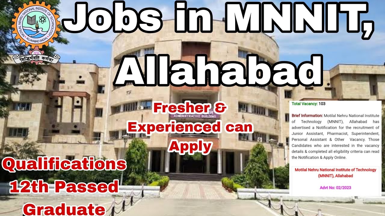 Jobs Series Ep-32! Jobs in MNNIT Allahabad 2023! Latest Vacancies in MNNIT for 12th and Graduates!