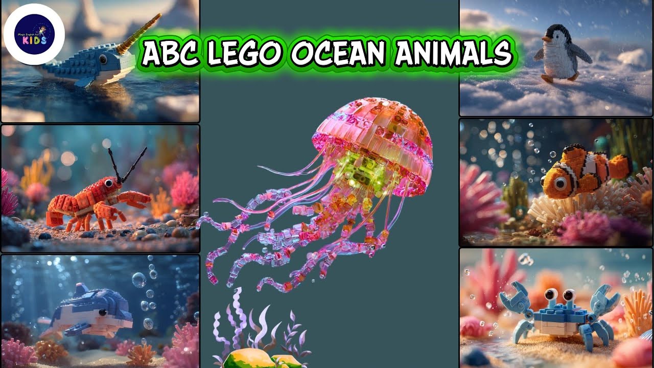 Песенка про морских животных из конструктора LEGO ABC 13TH1225 | Изучаем алфавит и морских обитат...