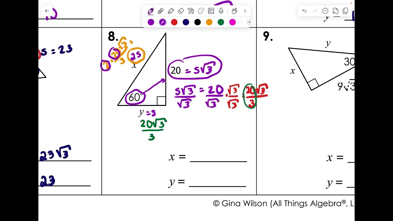 Lesson 7.2 Special right triangles